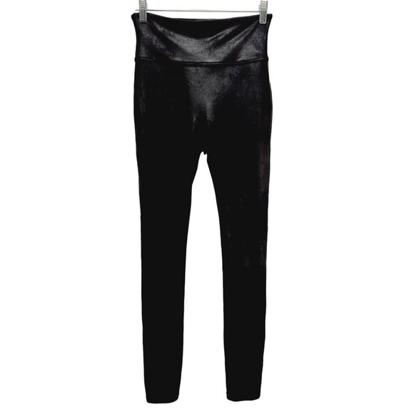 Spanx Faux Leather Leggings High Rise Compression Black Full Length Size M - Picture 1 of 10